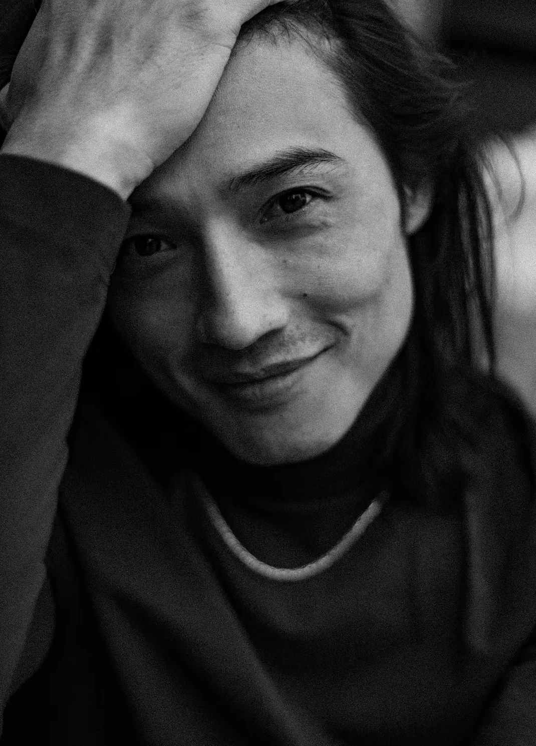 Black and white portrait of Lkhagva Ochir